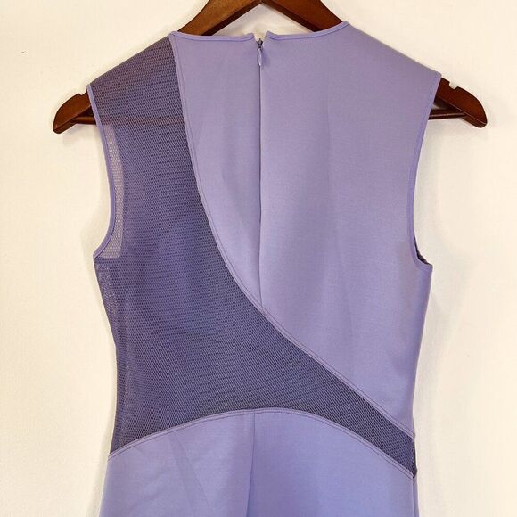 Clover Canyon Purple Neoprene and Mesh Sleeveless Fit and Flare Dress - Picture 5 of 7